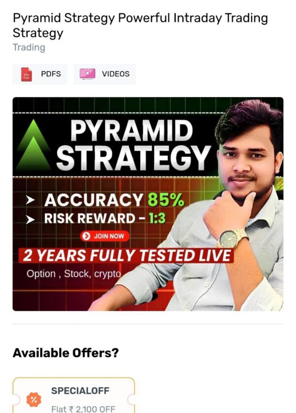 Trader Tank Pyramid Strategy Full Course – Complete Intraday Trading System