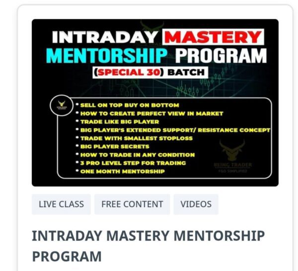 Being Trader Intraday Mastery Course