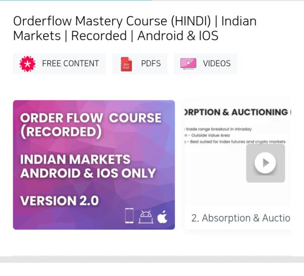 Momentrade Orderflow Mastery Course Indian Market