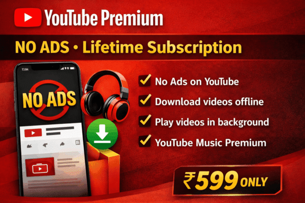 YouTube Premium Subscription – Lifetime Access